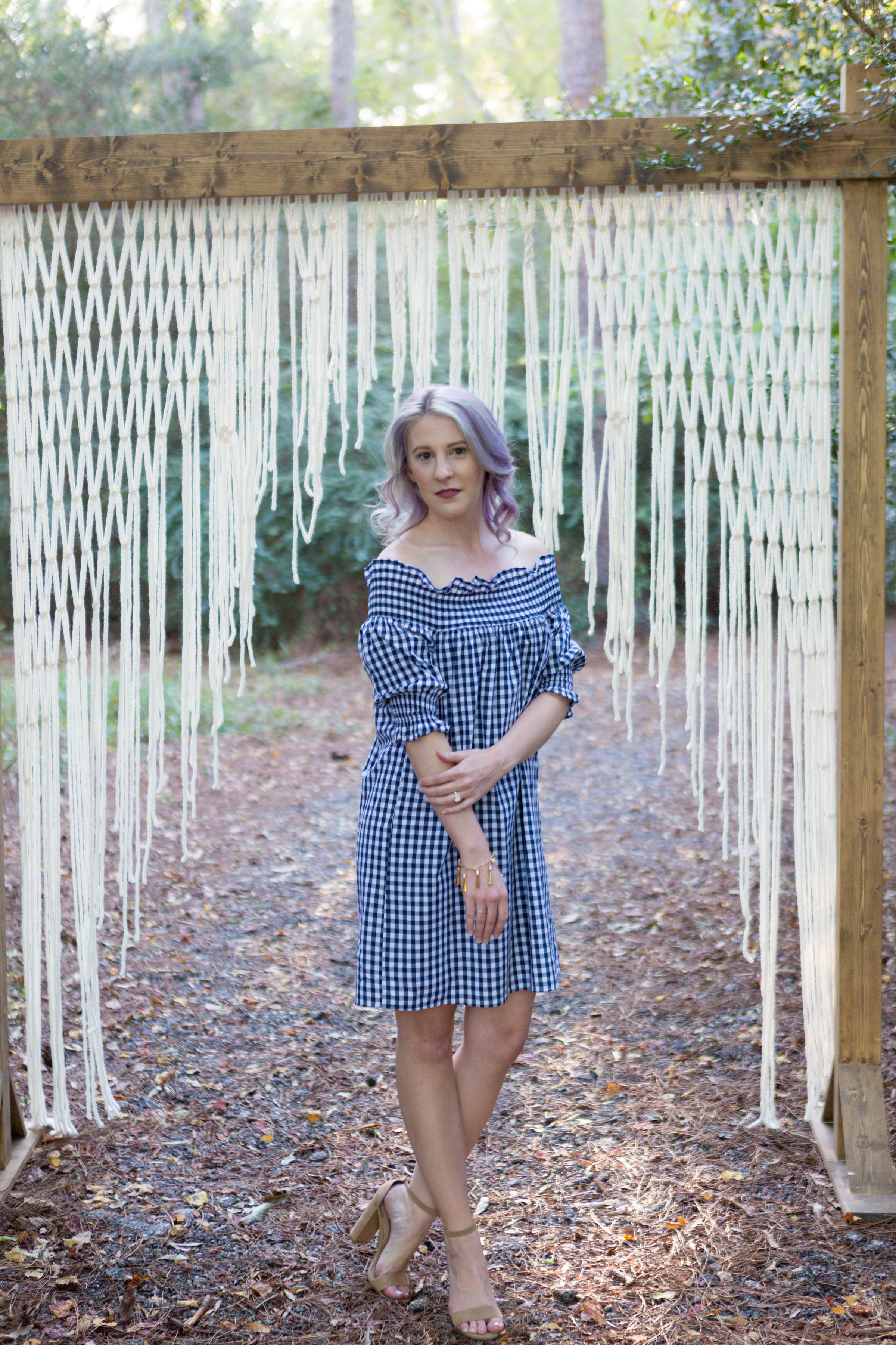 Houston Blogger, Houston Photographer, Gingham Dress, Style Blogger, Fashion Blogger, Off The Shoulder Dress