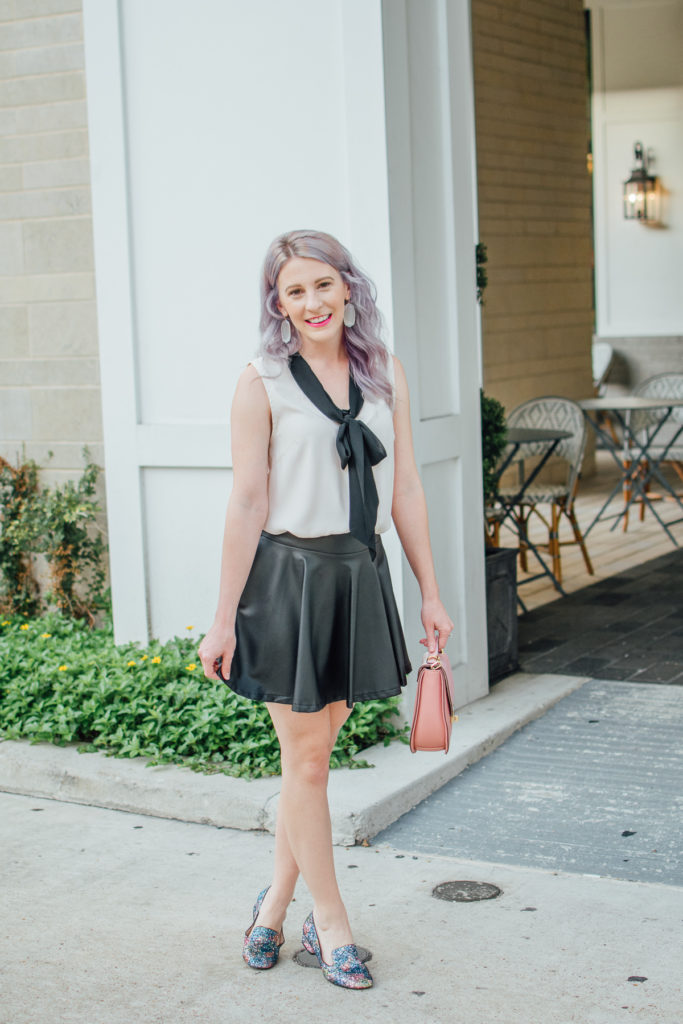 Houston Blogger, Houston Photographer, Shein, Charming Charlie, Style Blogger, Fashion Blogger, Steve Madden, Loafers, Leather Skirt