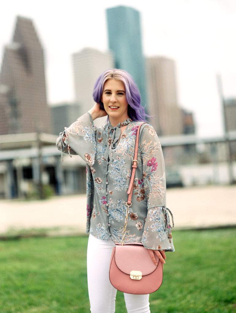 Houston Blogger, Style Blog, Gracefully Sassy, Fashion Blogger, Houston Photographer, Film Photograpgher, Casual chic, Florals, Spring, Bell Sleeves, Charming Charlie, Tory Burch, American Eagle