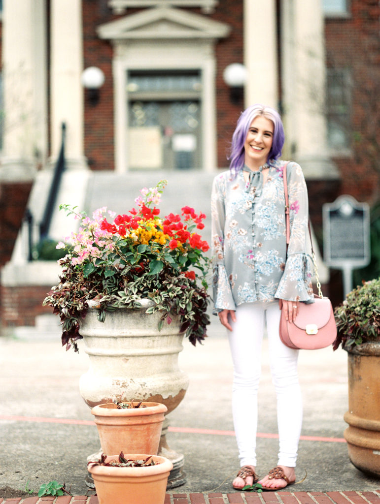 Houston Blogger, Style Blog, Gracefully Sassy, Fashion Blogger, Houston Photographer, Film Photograpgher, Casual chic, Florals, Spring, Bell Sleeves, Charming Charlie, Tory Burch, American Eagle