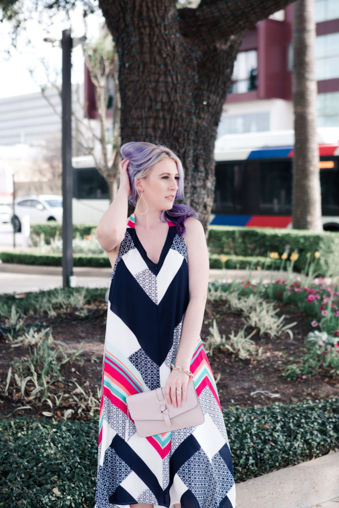 houston blogger, style blog, fashion blogger, gracefully sassy, vici collection, midi dress, spring midi dress, chevron print, houston photographer, pravana, charming charlie, target, texas blogger, blogger - Striped Midi Dress for Spring Date Nights by Houston fashion blogger Gracefully Sassy