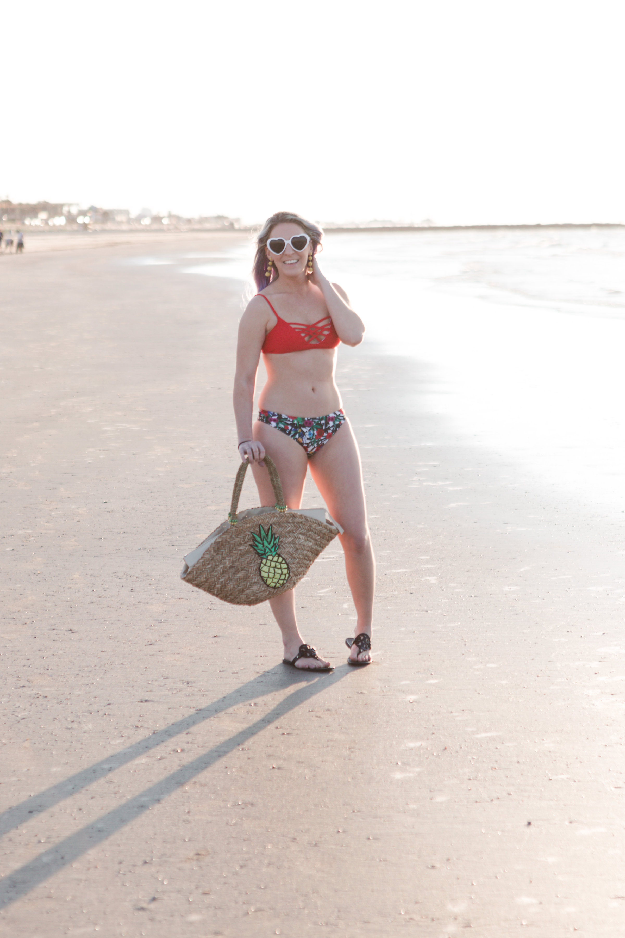 houston blogger, style blog, fashion blogger, lifestyle blogger, gracefully sassy, floral swimsuit, staycation, shein, tory burch, francescas, pravana, houston photographer, Galveston To-do's, Galveston