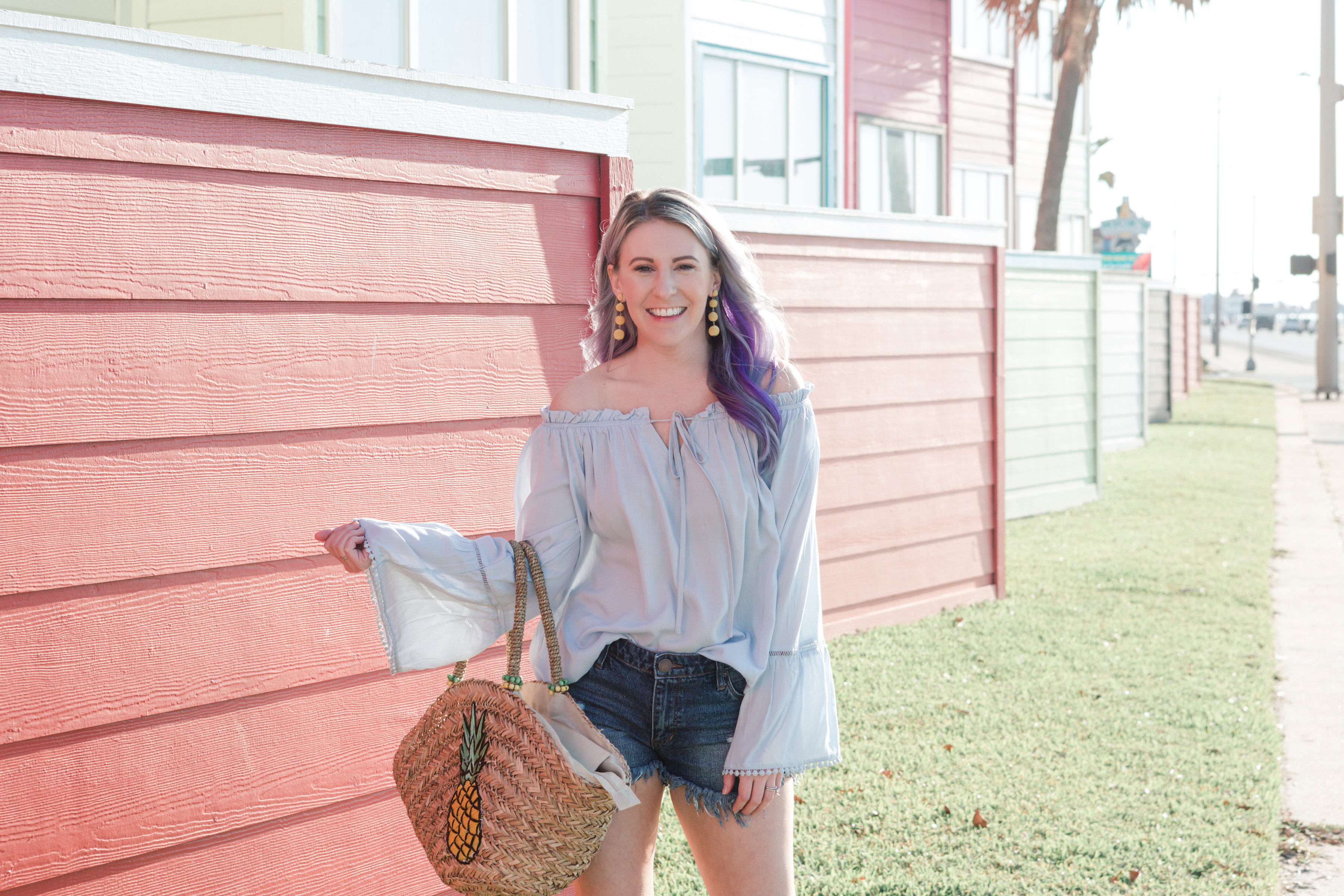 nordstrom, frayed denim shorts, shein, nordstrom sale, marc fisher, pineapple tote, gracefully sassy, houston blogger, style blog, fashion blogger, houston photographer