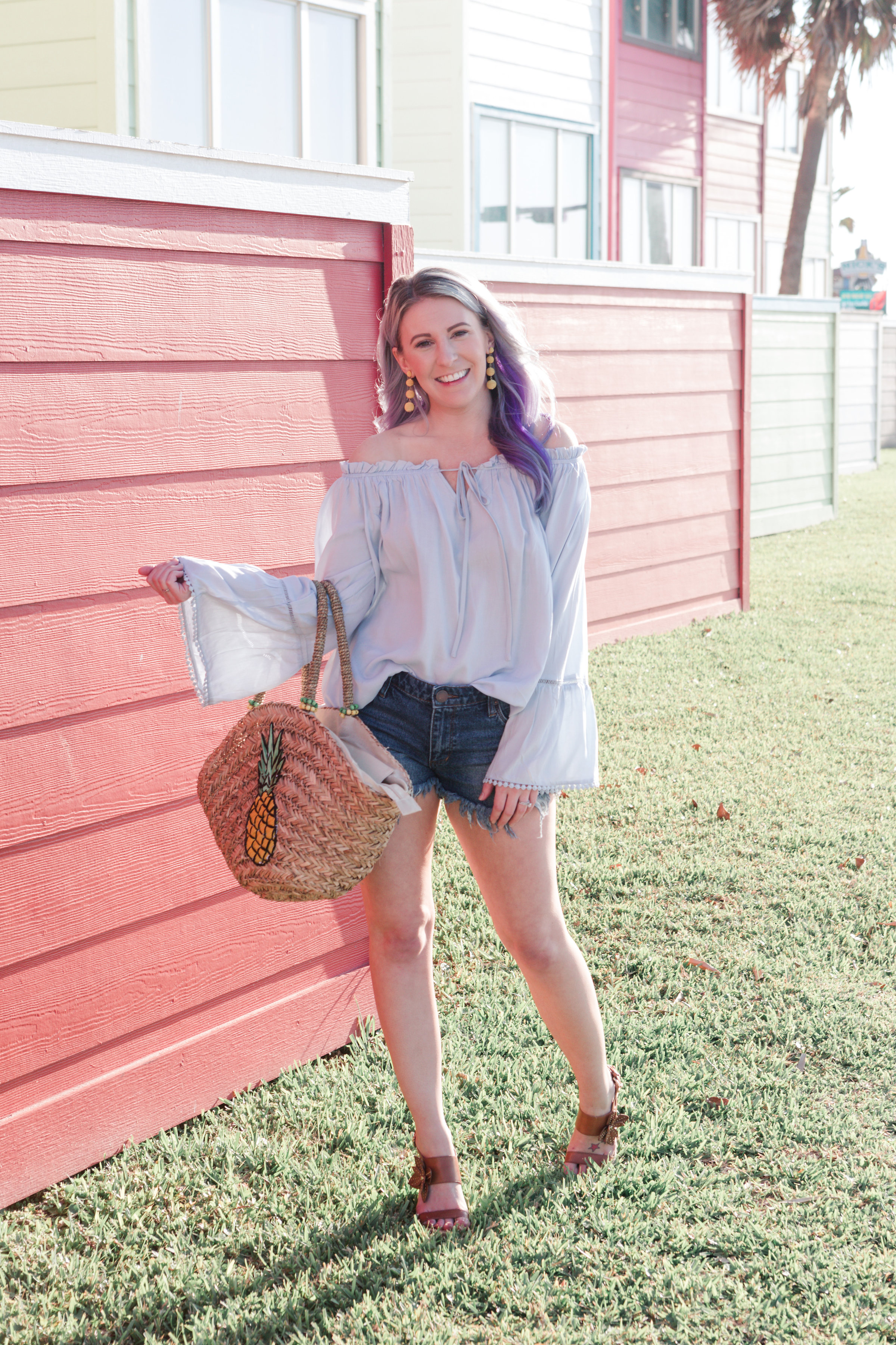 nordstrom, frayed denim shorts, shein, nordstrom sale, marc fisher, pineapple tote, gracefully sassy, houston blogger, style blog, fashion blogger, houston photographer