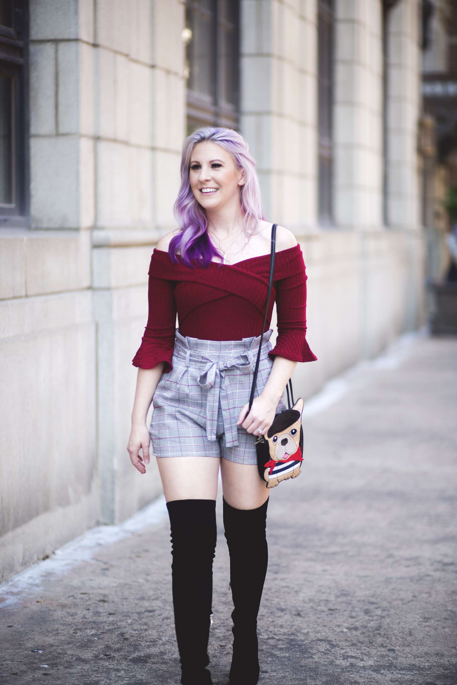 Off The Shoulder Bodysuit & Our Halloween Traditions by Houston fashion blogger Gracefully Sassy