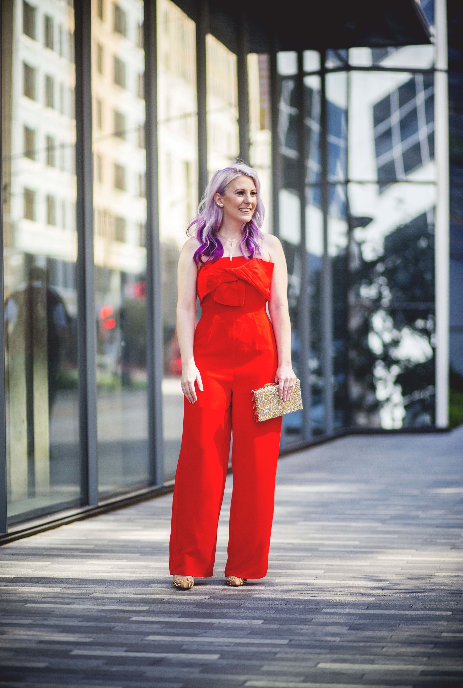 Red Jumpsuit & Takeaways From Create & Cultivate by Houston fashion blogger Gracefully Sassy