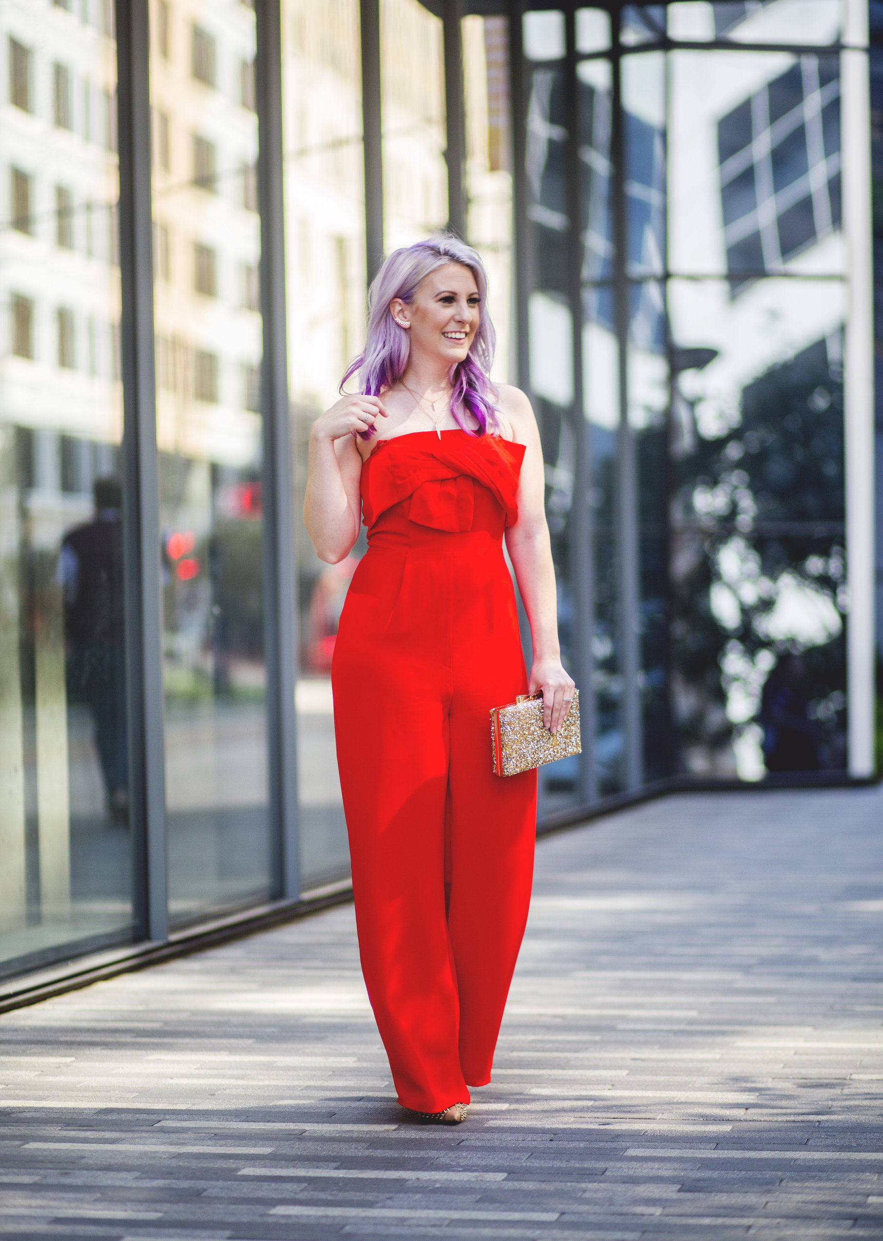 Red Jumpsuit & Takeaways From Create & Cultivate by Houston fashion blogger Gracefully Sassy