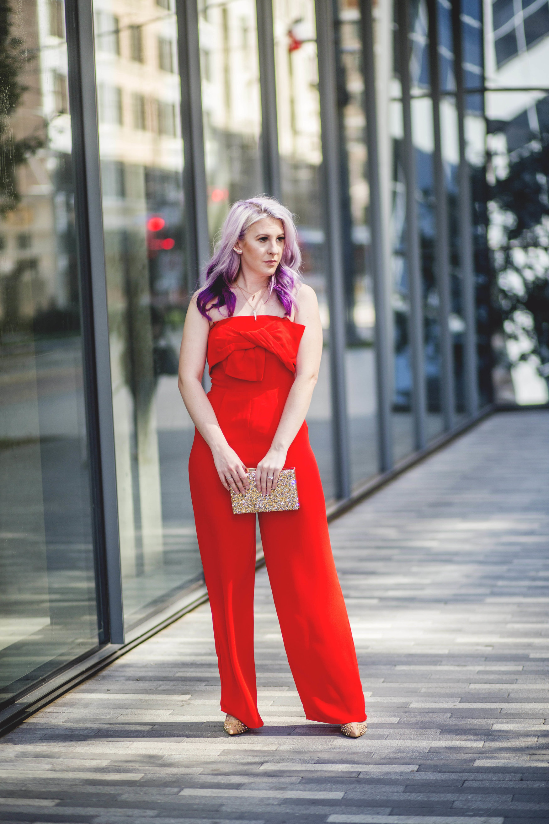 Red Jumpsuit & Takeaways From Create & Cultivate by Houston fashion blogger Gracefully Sassy