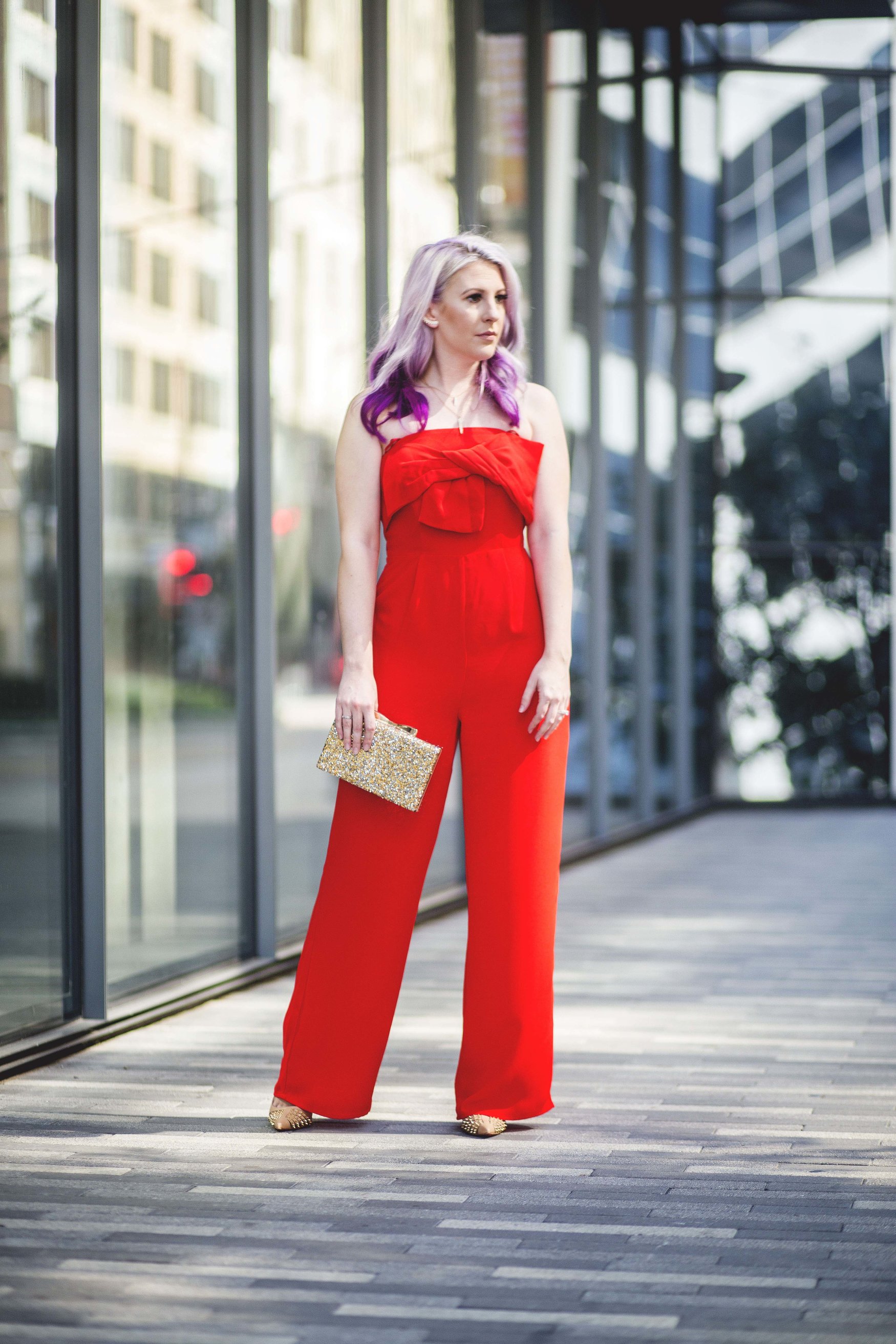 Red Jumpsuit & Takeaways From Create & Cultivate by Houston fashion blogger Gracefully Sassy