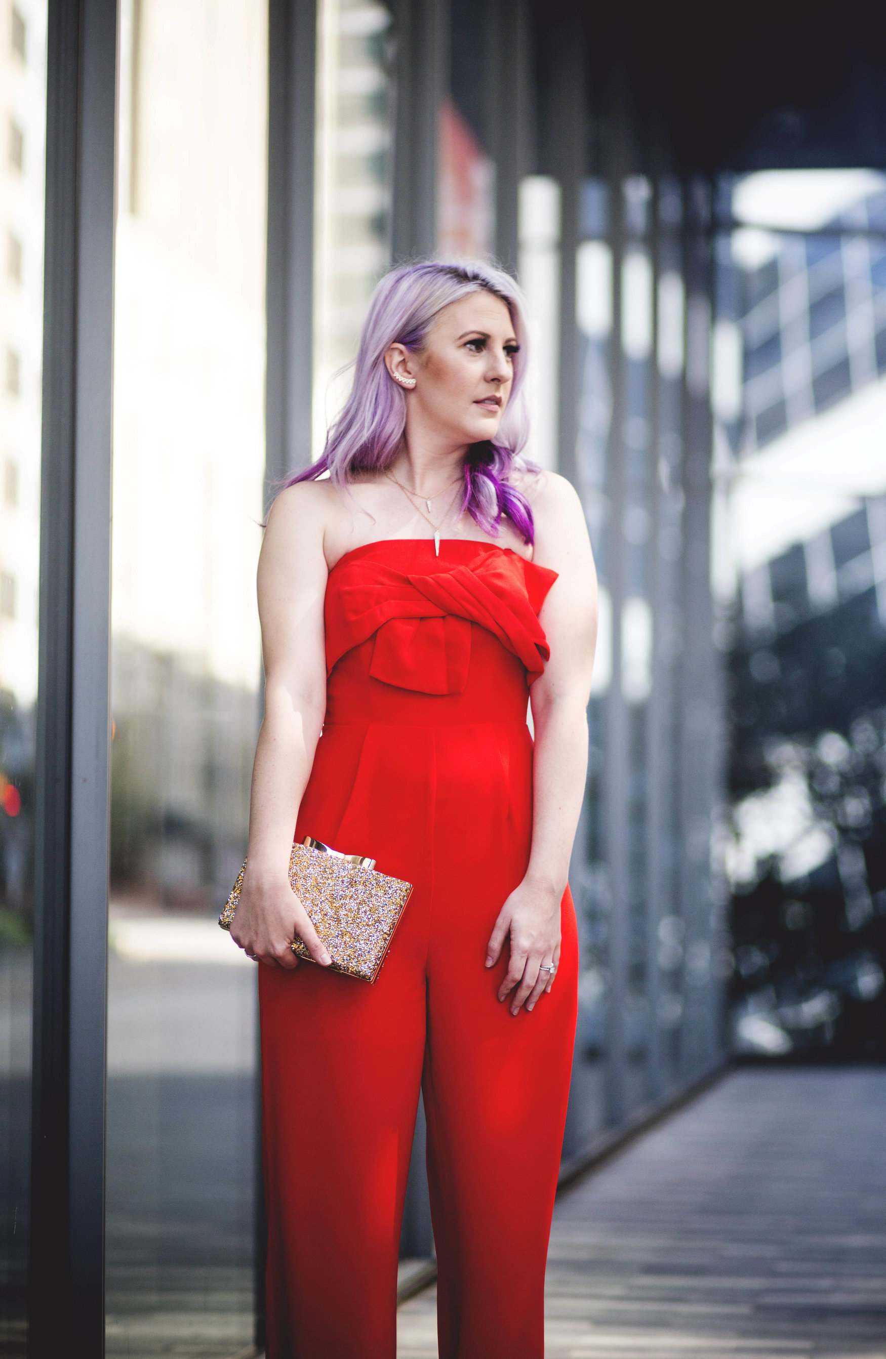 Red Jumpsuit & Takeaways From Create & Cultivate by Houston fashion blogger Gracefully Sassy