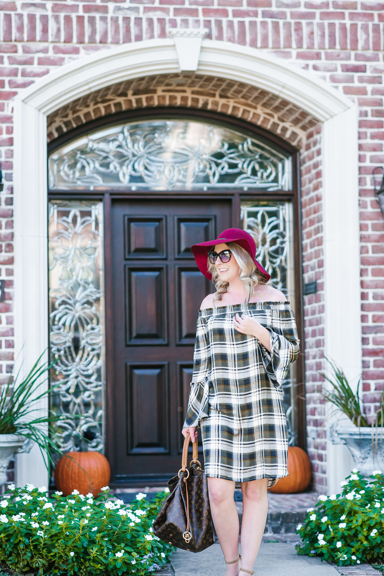 Thanksgiving Off The Shoulder Dress by Houston fashion blogger Gracefully Sassy