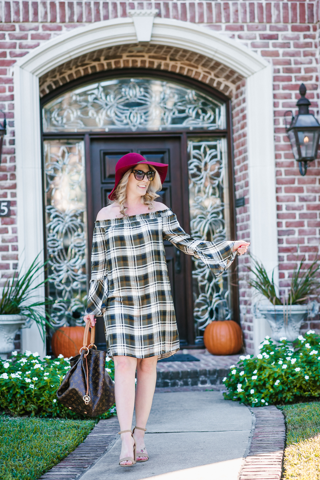 Thanksgiving Off The Shoulder Dress by Houston fashion blogger Gracefully Sassy