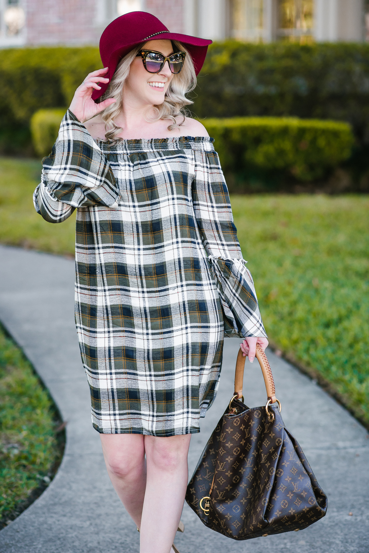 Thanksgiving Off The Shoulder Dress by Houston fashion blogger Gracefully Sassy