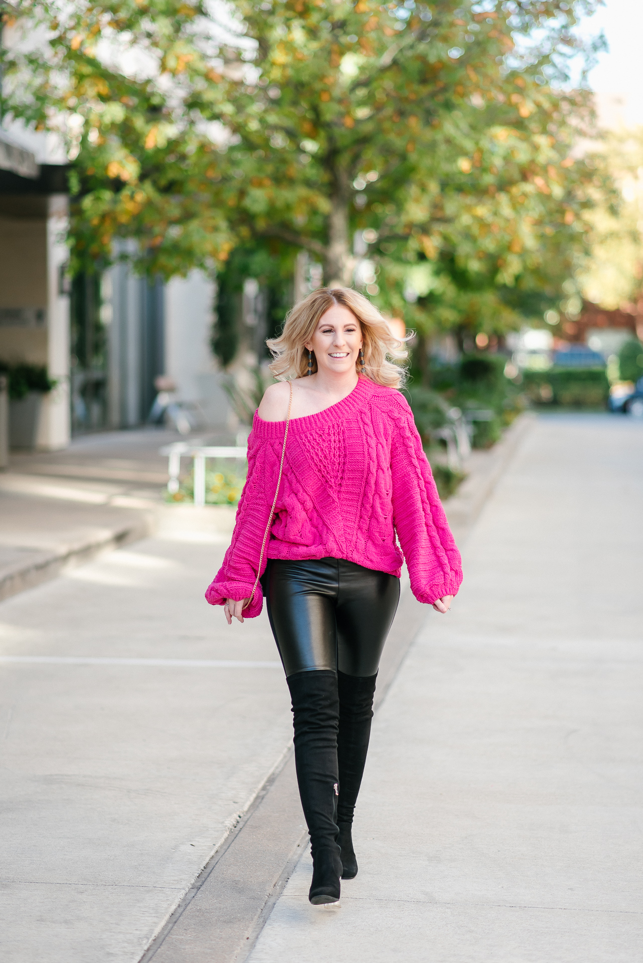 houston fashion blogger, chenille knit sweater